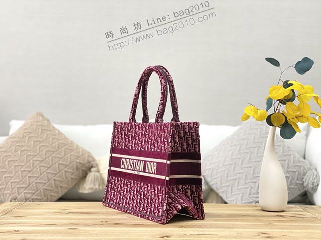 Dior女包 迪奧Book Tote帆布天鵝絨托特包手袋 Dior刺繡購物袋  dfk1521